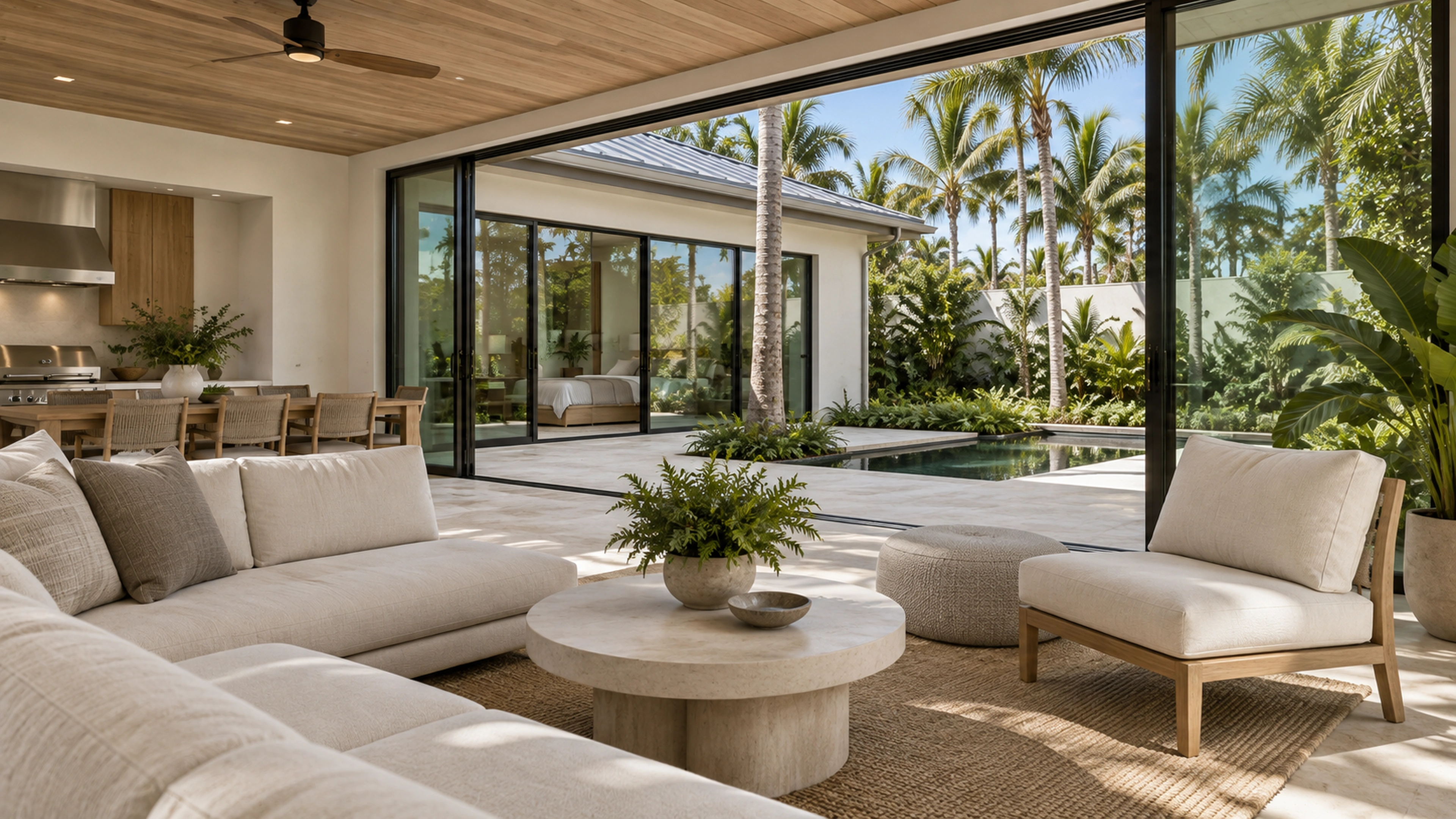 Courtyard Addition — a corner for living; design-concept visualization.