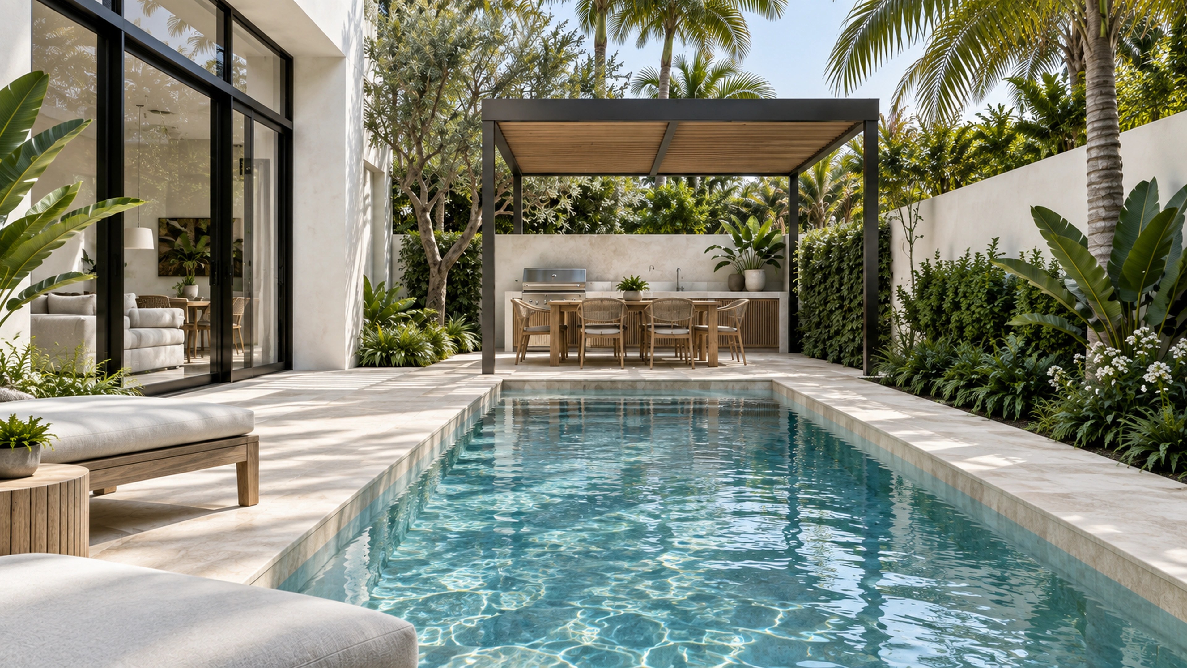 Courtyard Pool & Terrace — a quieter place by the water; design-concept visualization.