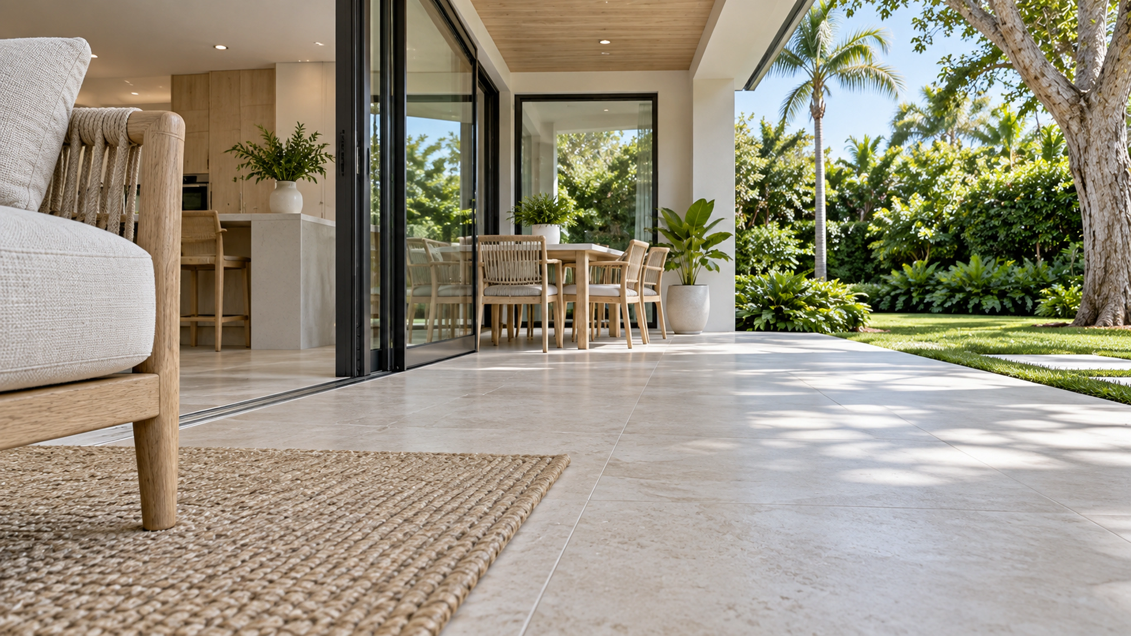 Garden Room Addition — daylight across the floor; design-concept visualization.