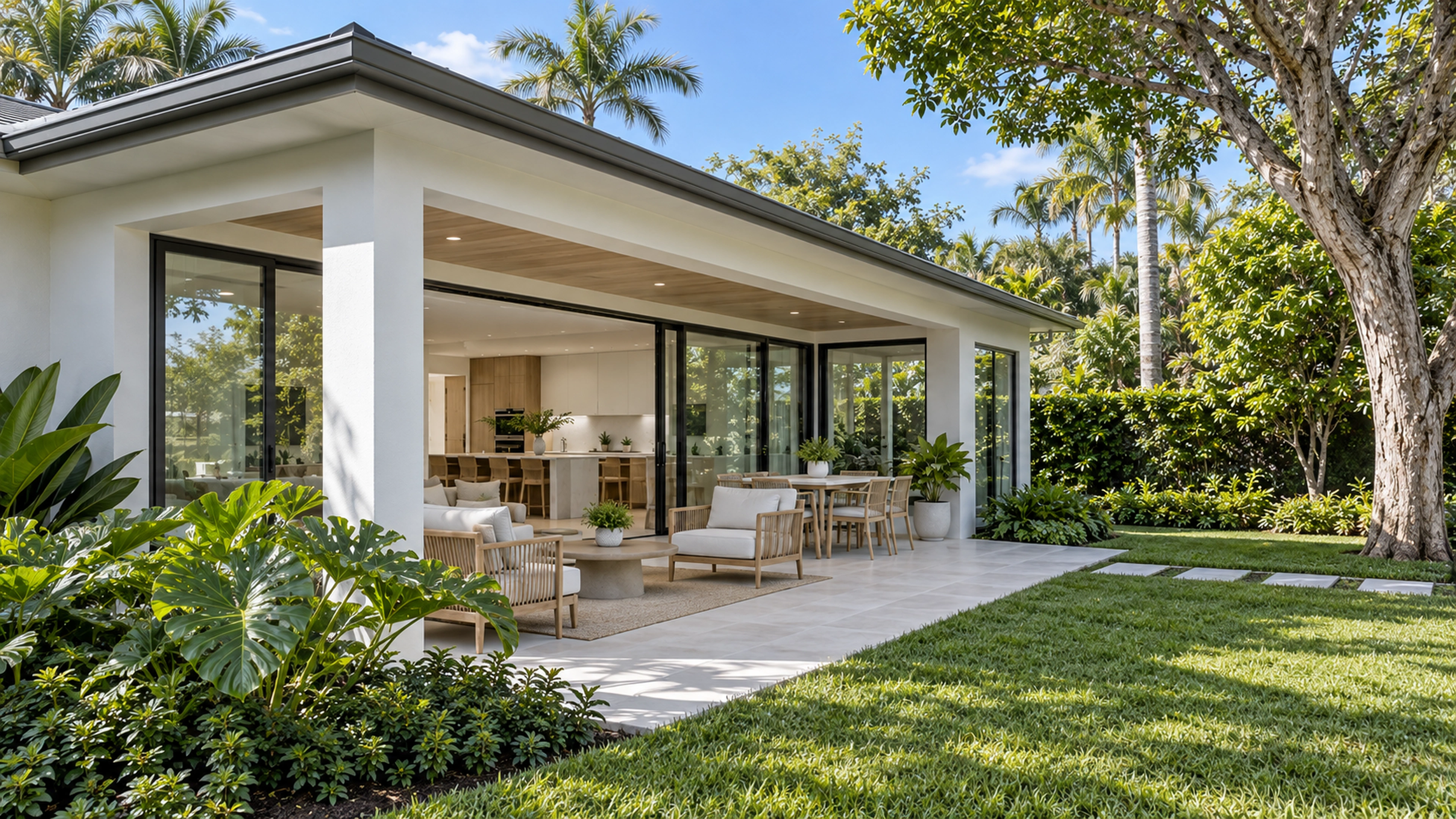 Garden Room Addition — a sheltered edge; design-concept visualization.