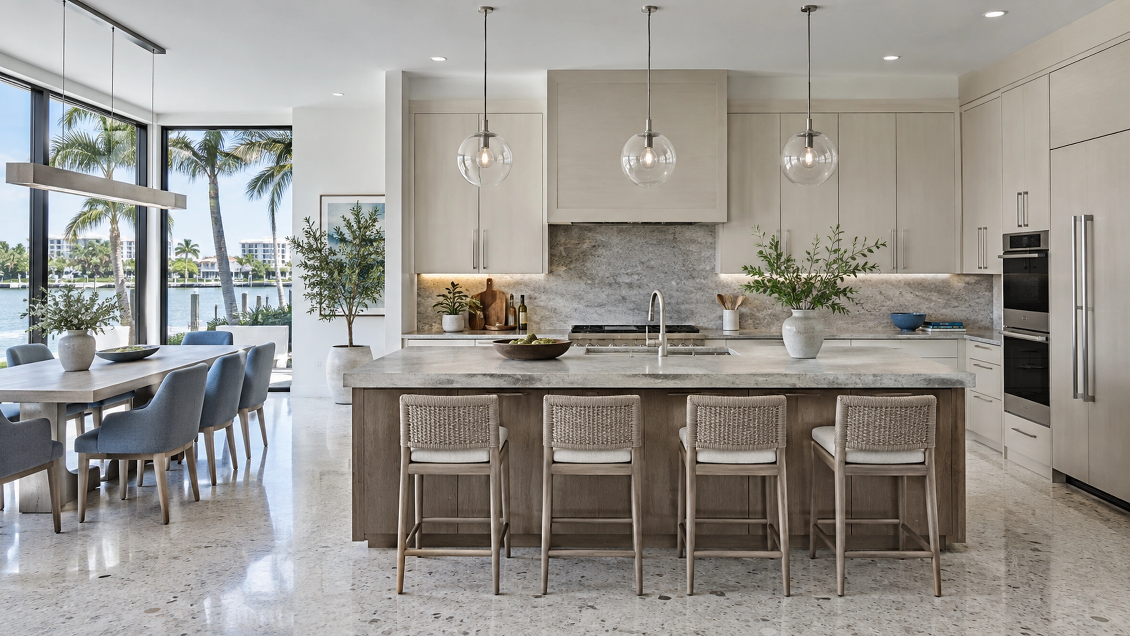 Coastal Kitchen — the kitchen, considered as a whole; design-concept visualization.