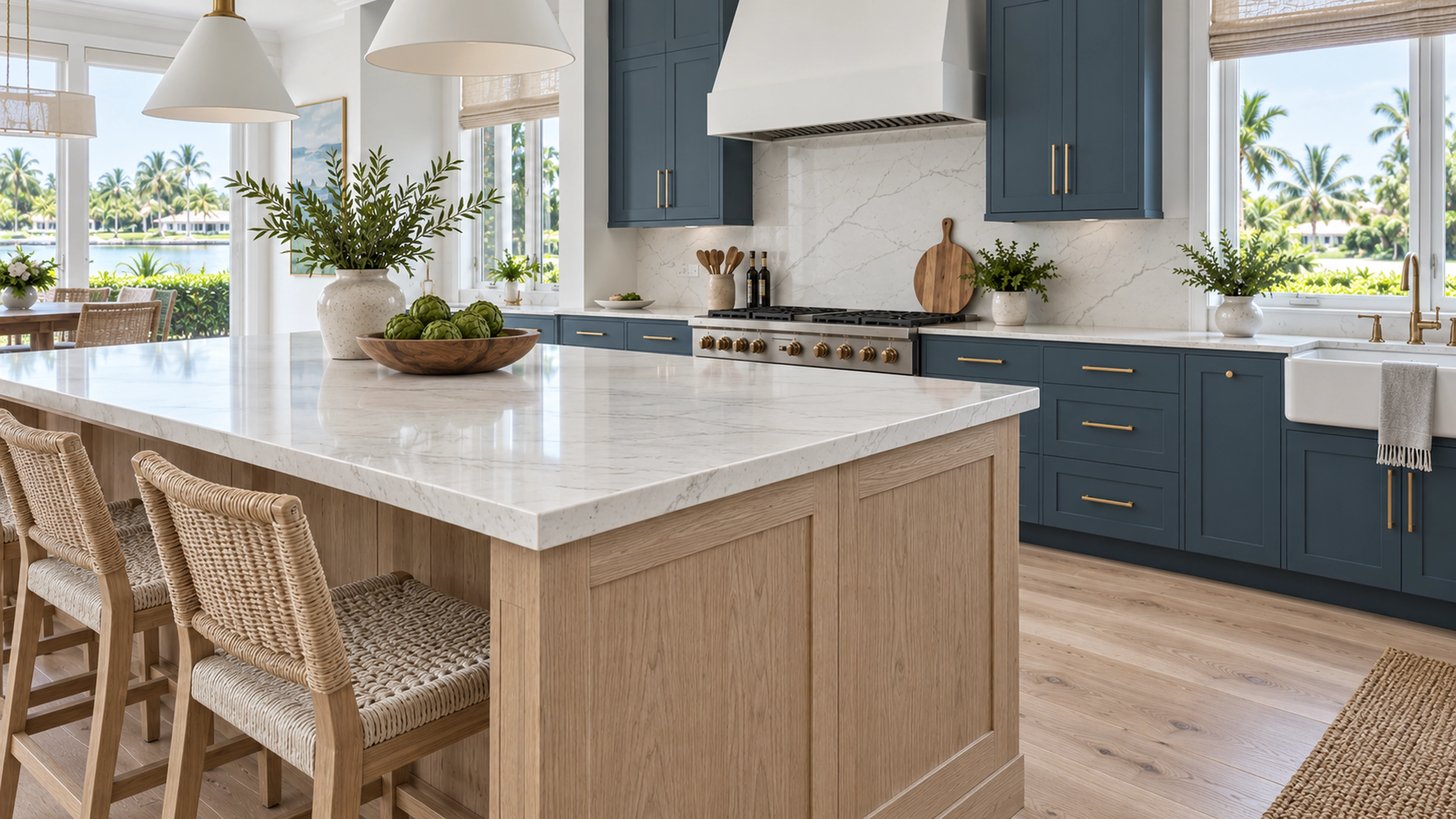 River Light Kitchen — material and storage details; design-concept visualization.