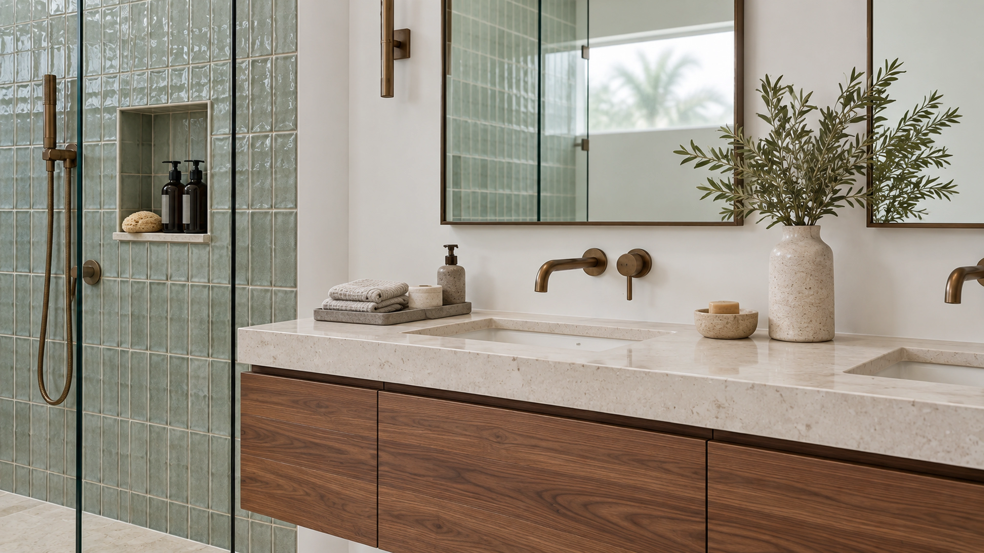 The Spa Bathroom — vanity and material details; design-concept visualization.