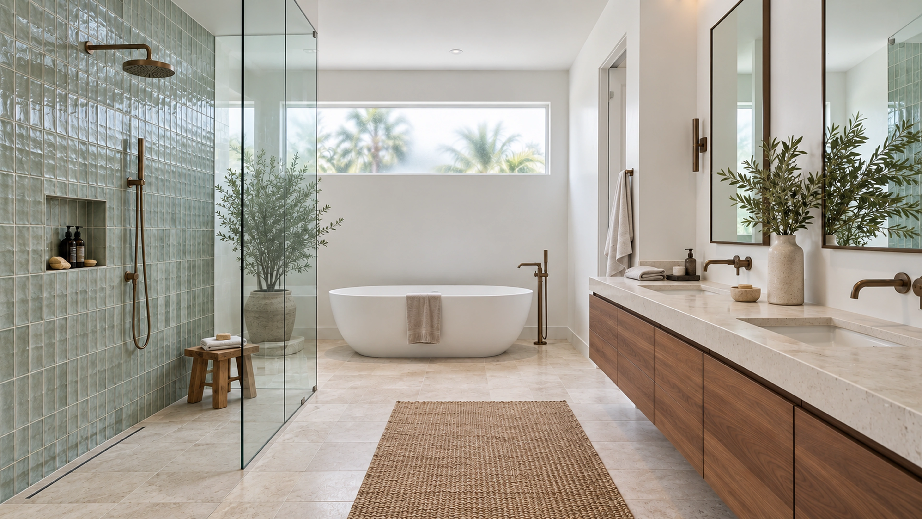 The Spa Bathroom — shower and bathing; design-concept visualization.