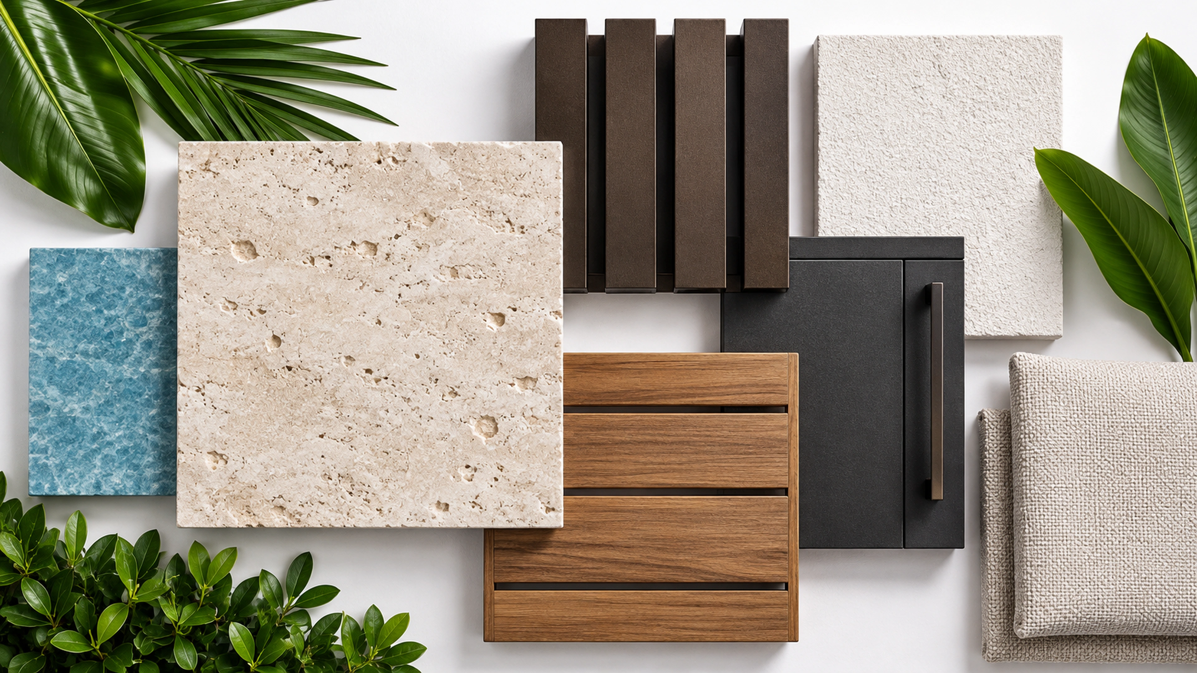 Poolside Living — materials for poolside living; design-concept visualization.